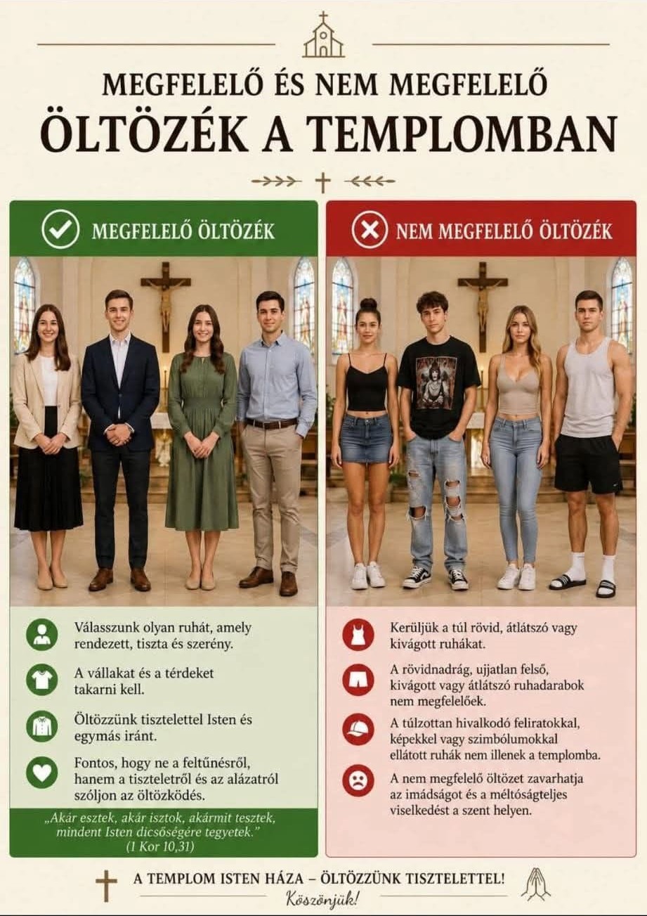 A helyes öltözködés templomban